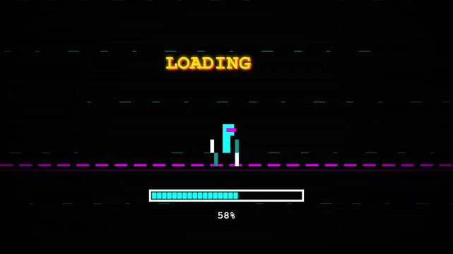 Retro loading screen with sprite animation