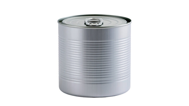 Cylindrical metallic food tin can with pull tab lid