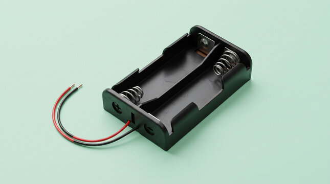 Battery holder case with connecting lead wires for electronic prototyping