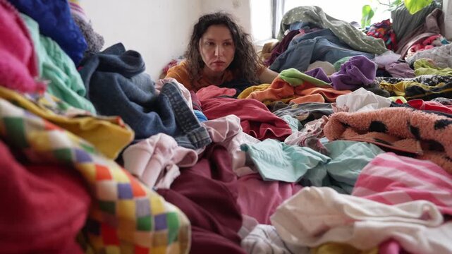 Textile industry waste. Fast fashion pollution