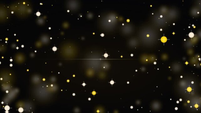 Luxury champagne gold gala backdrop with shimmering sequin particles, warm optical lens flares, and floating bokeh orbs, prestigious awards ceremony red carpet celebration overlay on dark