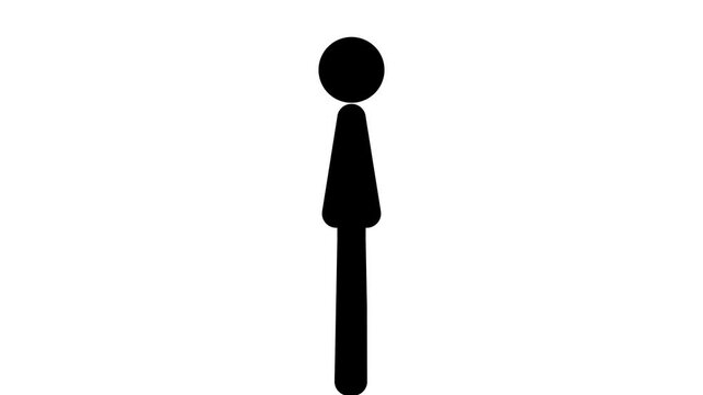 Pictogram man walking cycle silhouette on white background