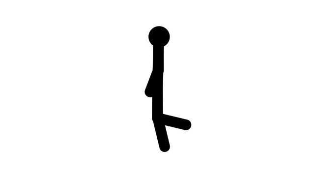 Pictogram man walking cycle animation on white background