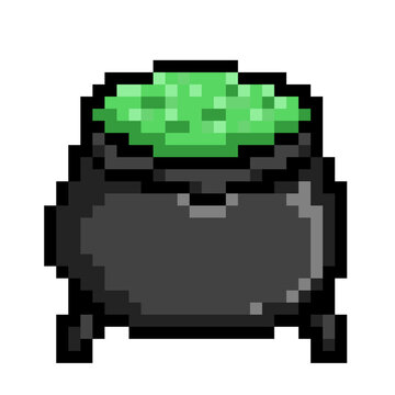 Green witch cauldron halloween