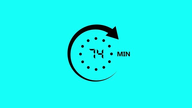 Animated circular timer icons with rotating arrows and numbered dots in a clean graphic design