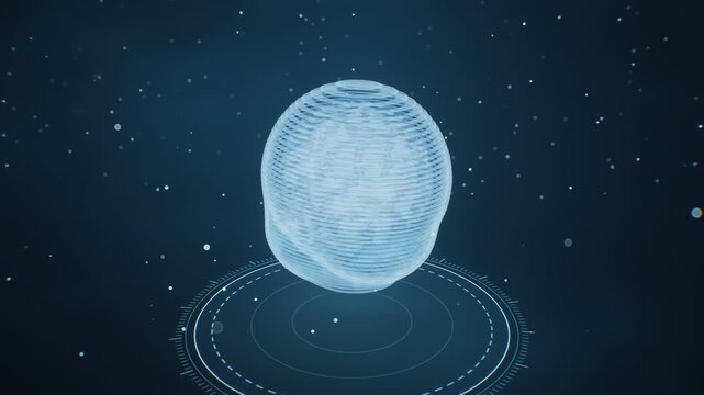 Magnetic Resonance Imaging MRI Scan Human Head Holographic Brain Slices Exploding Stack Loop