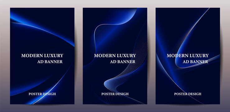 Luxury Blue Abstract Wave Gradient Background