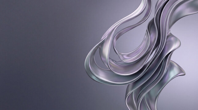 Sophisticated sculptural chrome texture with soft silver, teal, violet and rose reflections, designed as a seamless premium abstract background.