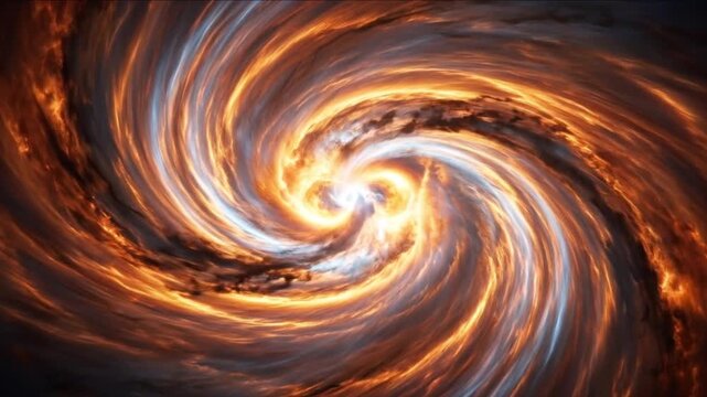 恒星合体の衝突部から噴出する高密度ガス円盤とプラズマの渦を捉えた天体CG