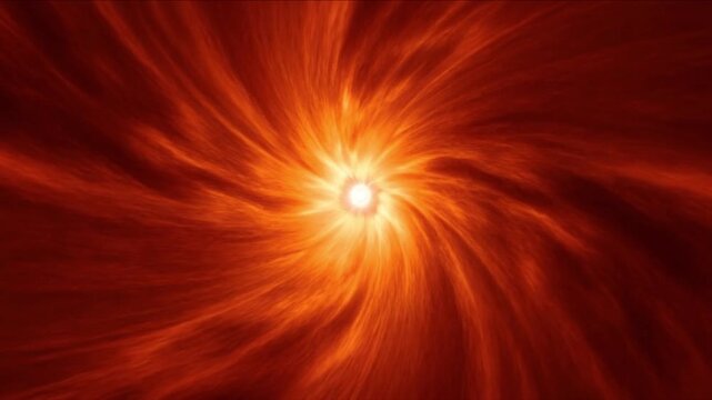 恒星合体の衝突部から噴出する高密度ガス円盤とプラズマの渦を捉えた天体CG