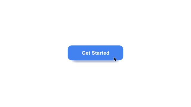 Blue Get Started Button Mouse Cursor Click UI
