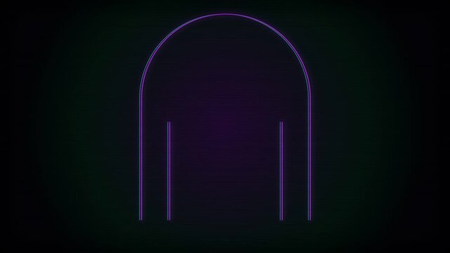 Hypnotic seamless VJ loop traveling through futuristic neon light doors, glowing subway portals, and infinite elevator corridors, immersive retro synthwave motion graphics tunnel visual