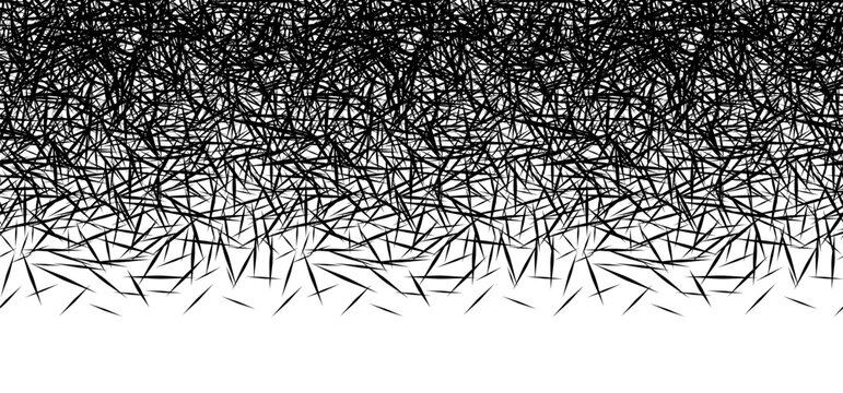 Abstract Monochrome Background with Sharp Hatching Gradient Fade, Black and White Chaotic Line Texture Pattern
