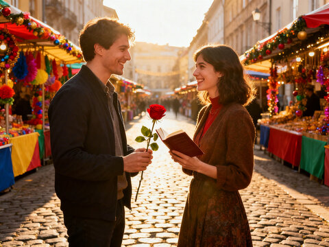diada de sant jordi couple