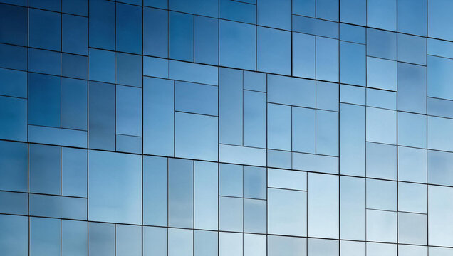 Modern Glass Facade of Corporate Office Building