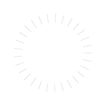 Sunburst radial line burst frame vector on transparent background