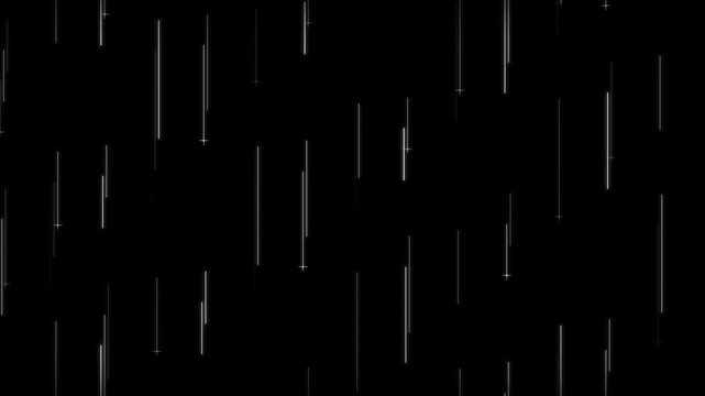 Minimalist vertical thin white light rays and subtle linear laser beams projecting downwards across pitch black background with clean geometric aesthetic, modern elegant video motion overlay