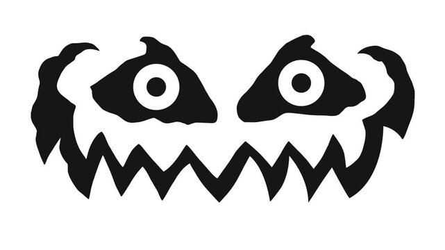 Scary Monster Face Silhouette halloween Isolated vector