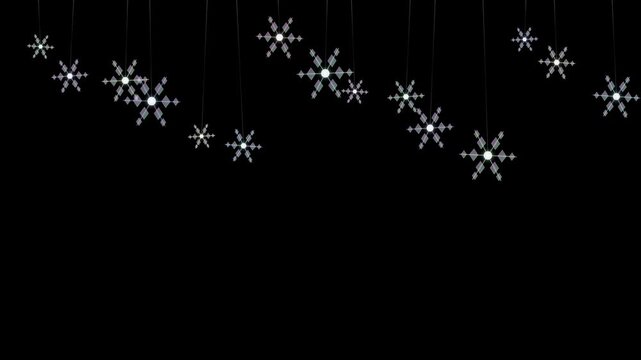 Decorative border frame of frosted glass and clear acrylic snowflakes with subtle icy reflections and negative copy space, sophisticated minimalist winter seasonal holiday celebration