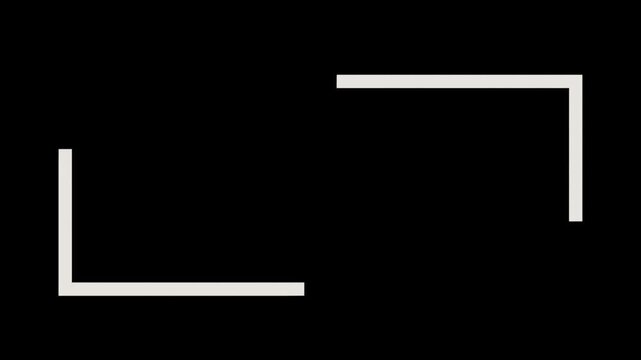 Minimalist white rectangular frame outline on a solid black background rectangle border shape edge box