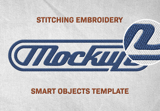 Stitching Embroidery Logo Mockup For Branding And Merchandise Design