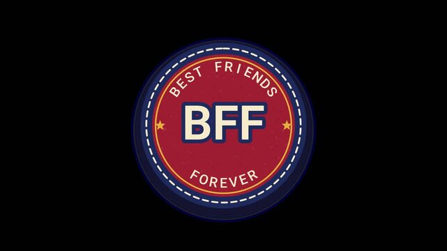 Varsity Best Friends Forever Felt Patch Stitched Animation