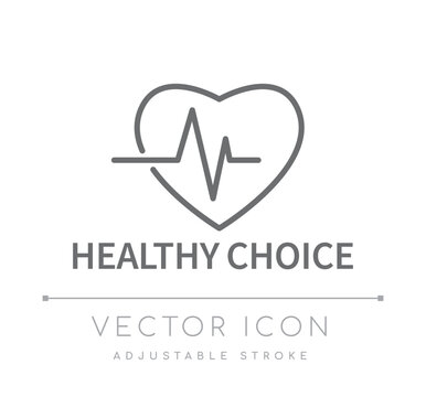 Healthy Choice Heart Line Icon