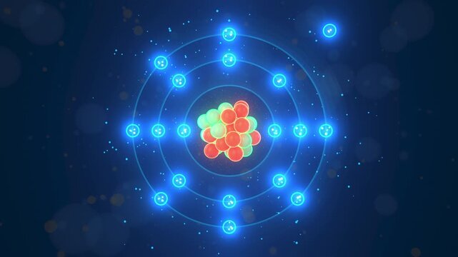Chlorine Atom to Chloride Anion Cl- &ndash; 3D Animation of Electron Gain and Ion Formation. 4k video. ProRes 4444.