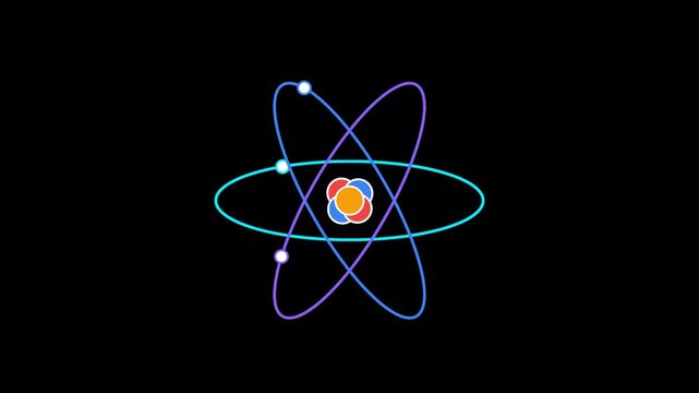 Gowing nuclear atom model three elliptical electron orbitals with revolving beads and a central floating nucleus cluster