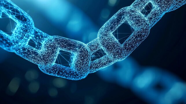 Abstract Digital Blockchain Network Chain Connection