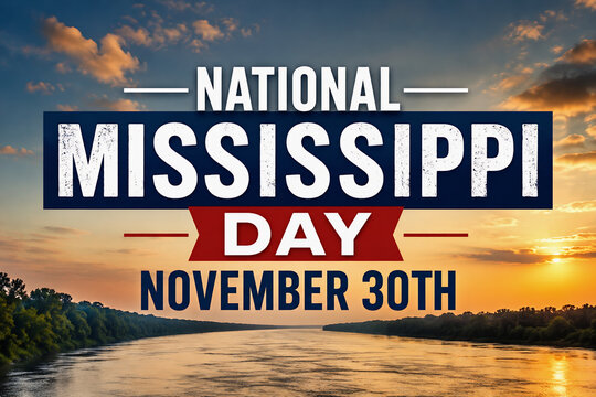 National Mississippi Day November 30th River Sunset Landscape