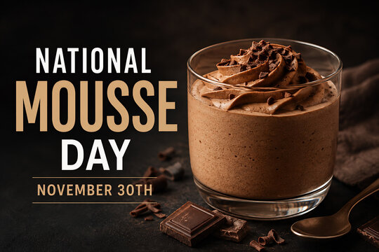 National Mousse Day November 30th Chocolate Dessert in Glass