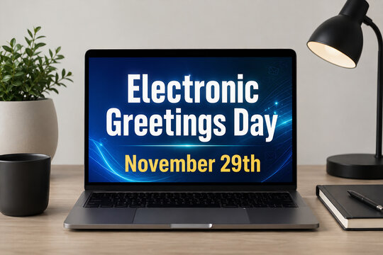 Electronic Greetings Day November 29th Laptop Display Concept