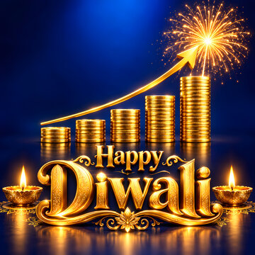 Happy Diwali finical year growth concept on background.