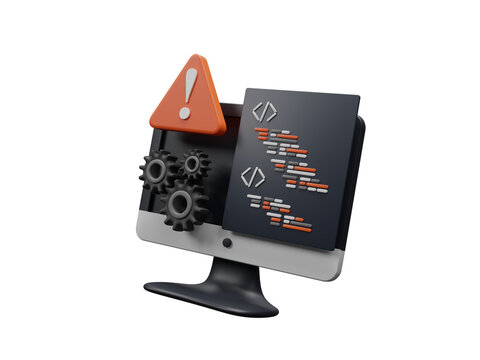 Web development , SEO, coding and programming icon isolated on transparent background, technology computer design, Java web development html concept. Technology process of Software. 3d rendering