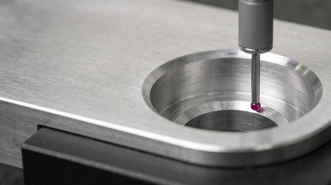 Probe contacts bore inside a machined aluminum housing