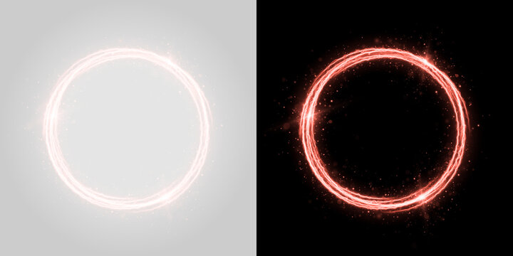 Fiery energy ring with glowing sparks and intense magical light effect.