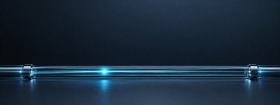 A single optical pulse moving through a glass tube