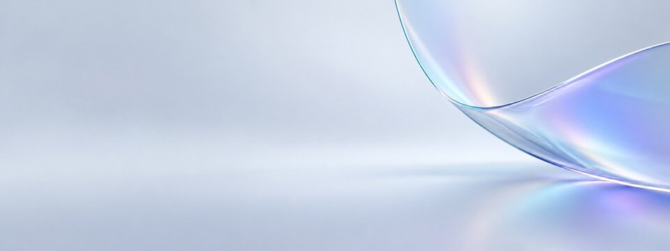 Iridescent translucent plane against a clean cool background