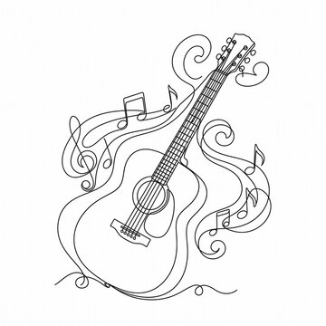 Guitar and Musical Notes