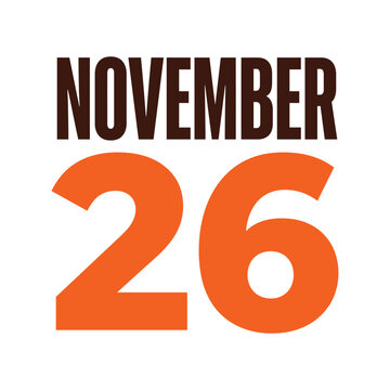 November twenty sixth date typography design for autumn events