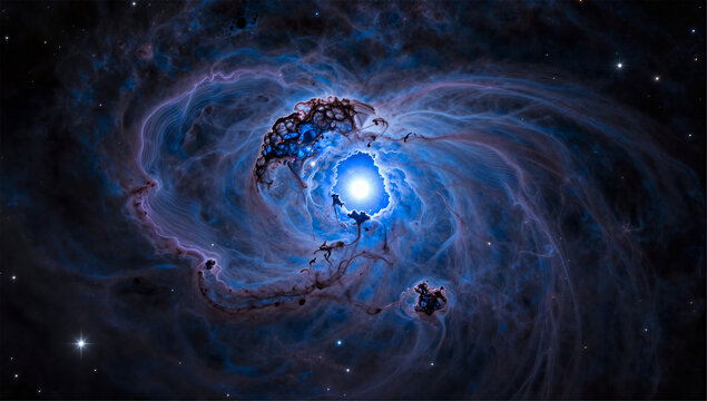 Deep Indigo Reflection Nebula Illuminating Dark Bok Globules