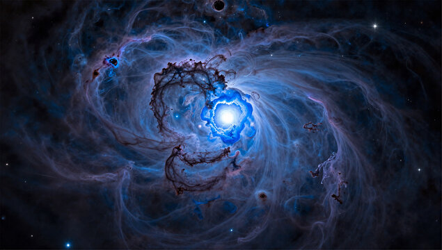 Deep Indigo Reflection Nebula Illuminating Dark Bok Globules