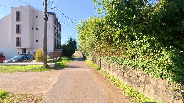 Scooter Ride Through a Residential Lane in Tivat Montenegro