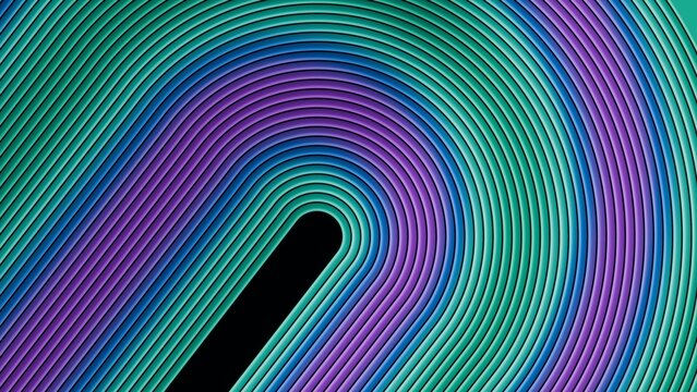 Minimalist 3D Architectural Recessed Parabolic Arches in Cobalt Glass Emerald and Ultraviolet - Panoramic Diagonal Architectural View (Series 11 Variation 04)