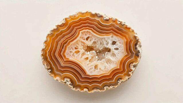 Banded Agate Stone Cross Section Macro with Natural Mineral Patterns Abstract Background