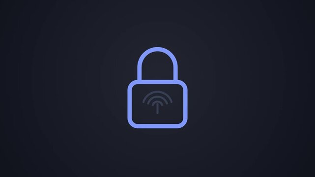 Dark mode padlock with fingerprint filling then shackle opening and turning green with check, passkey unlock