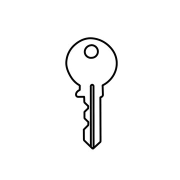 Simple House Key Line Art Icon 