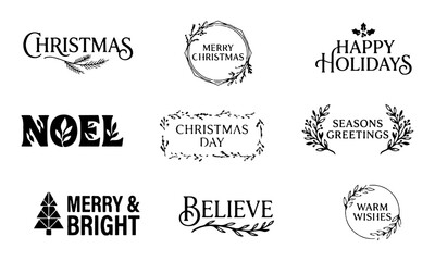 Christmas greetings and wishes in elegant black and white © Prodip