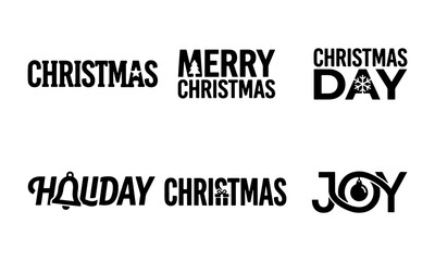 Christmas greetings text graphics with festive designs © Prodip